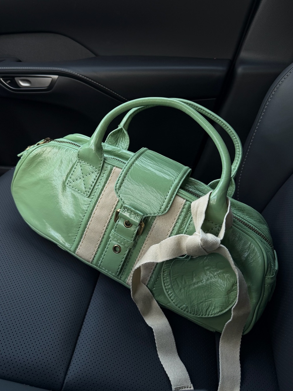 Marc By Marc Jacobs Rare Mint Green PVC Leather Bowler Shoulder Bag Y2K